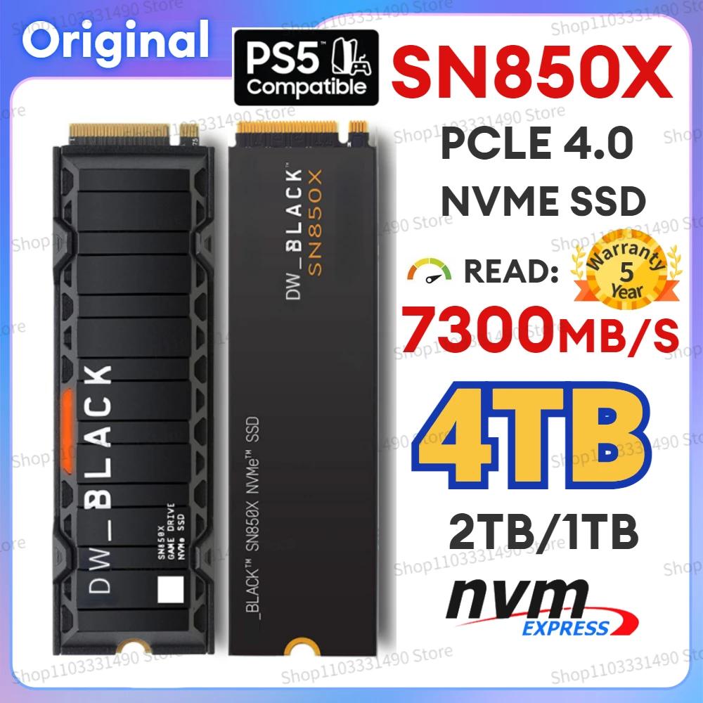     DW SN850X 4TB 2TB 1TB M.2 2280 SSD Gen4 PCIe NVMe  ̹ SSD, 濭 , PS5 PC ۵
